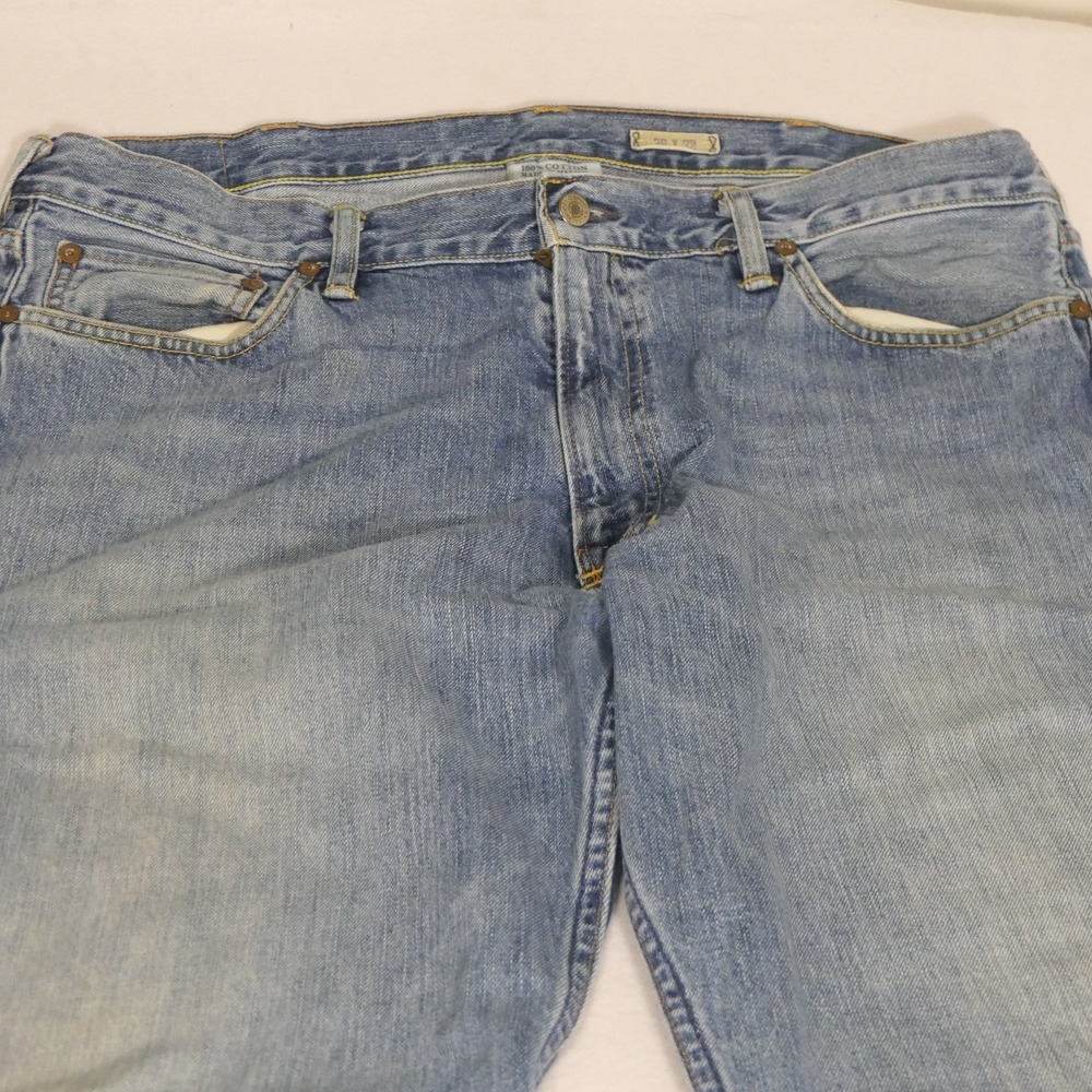 Polo Ralph Lauren 867 Classic Straight Leg Jeans 38x32 Blue Faded Denim Y2K - Picture 14 of 16